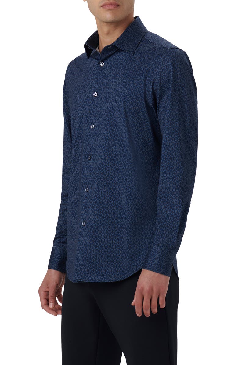 Bugatchi James OoohCotton<sup>®</sup> Mandala Print Button-Up Shirt, Alternate, color, 