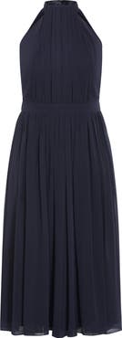 City Chic Lucy Pleated Halter Neck Maxi Dress