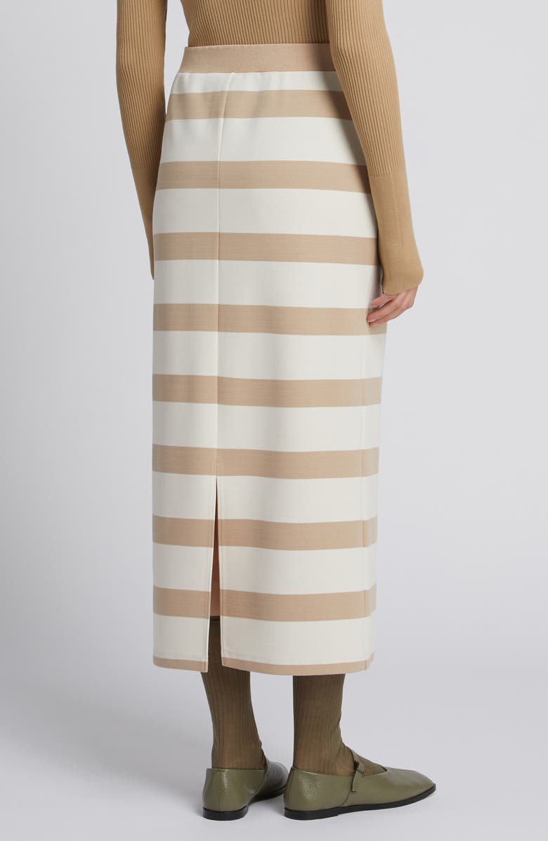 MM by Max Mara Riviera Stripe Knit Maxi Skirt, Alternate, color, Ivory