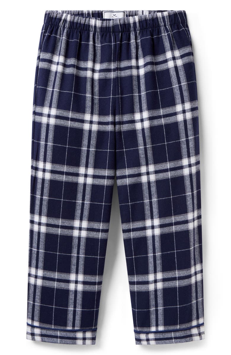 Petite Plume Kids' Brushed Twill Pajama Pants, Main, color, Navy