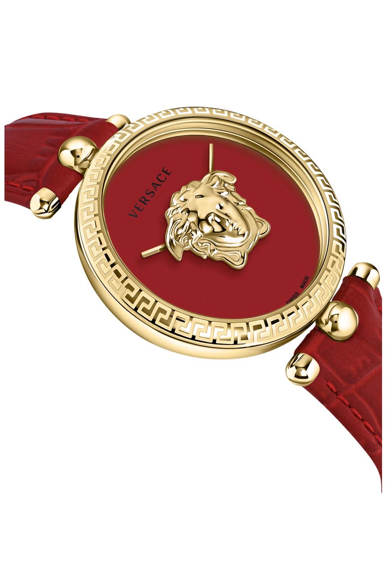 Palazzo Empire Two Hand Quartz Leather Strap Watch, 39mm, Alternate, color, GOLD