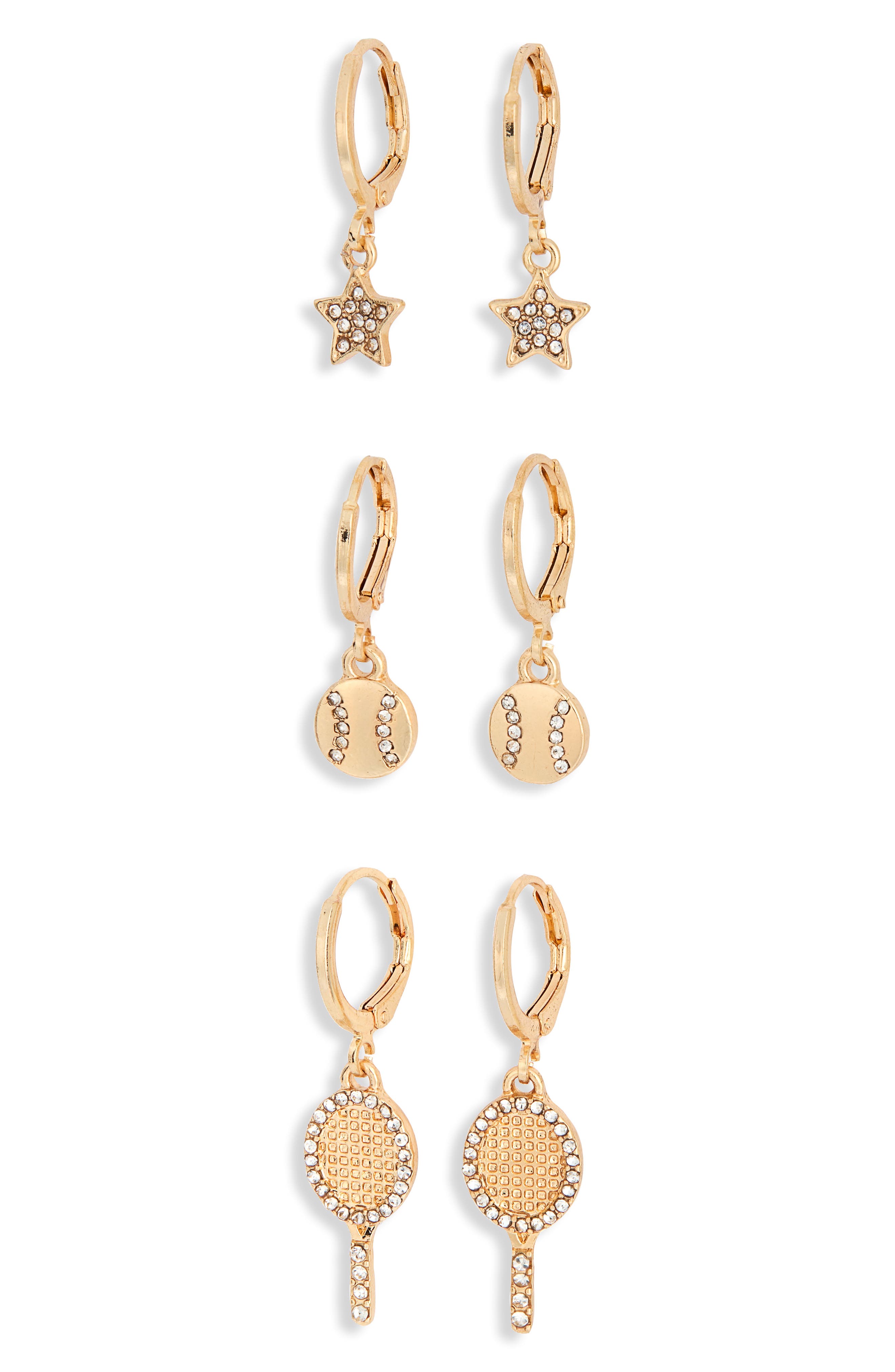 Set of 3 Tennis Drop Earrings