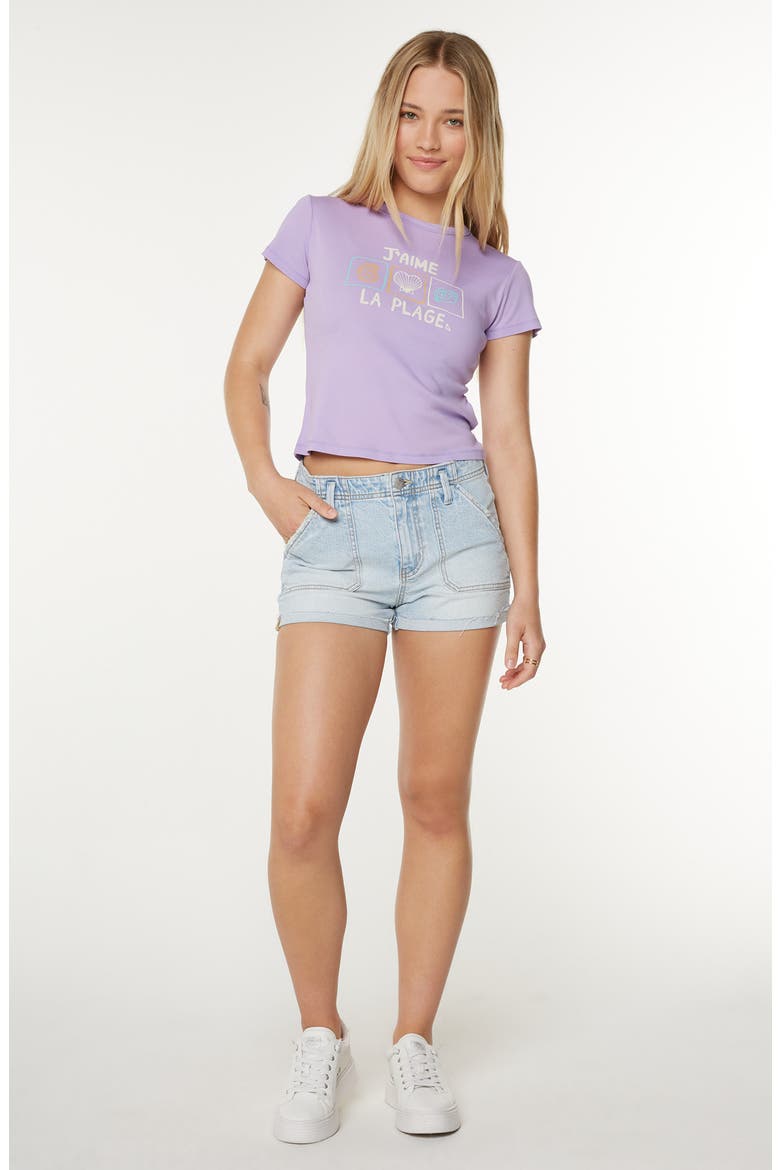 J'Aime La Plage Graphic Baby Tee, Alternate, color, LILAC BRZ
