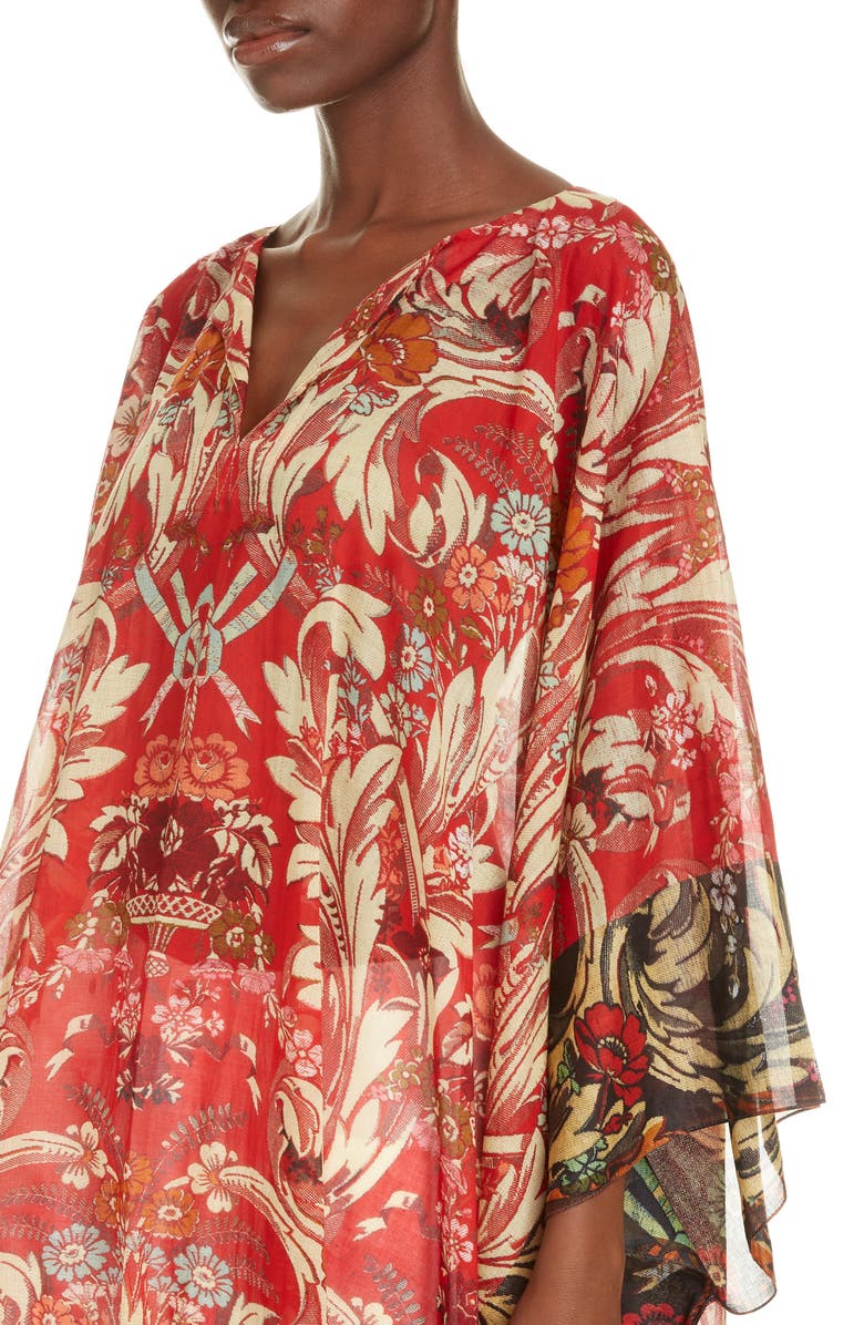 Dries Van Noten Cartland Floral Cotton Caftan, Alternate, color,