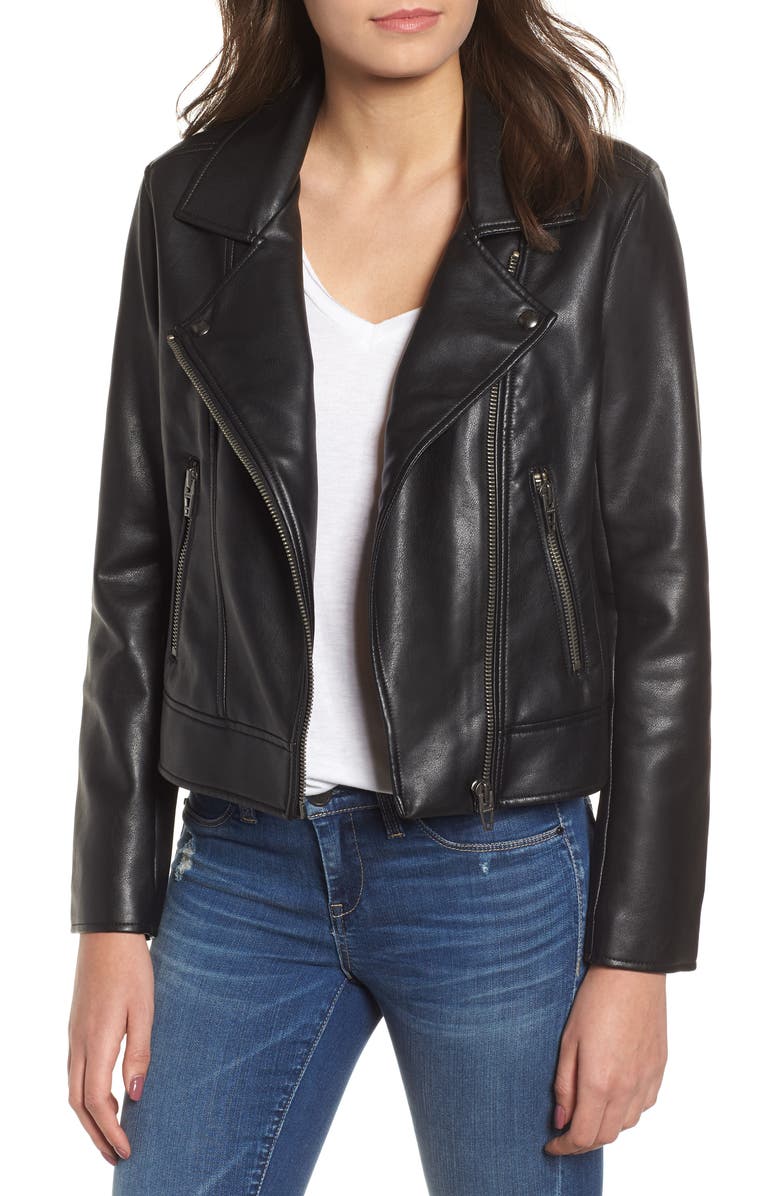 BLANKNYC The Cool Kid Faux Leather Moto Jacket, Alternate, color, 