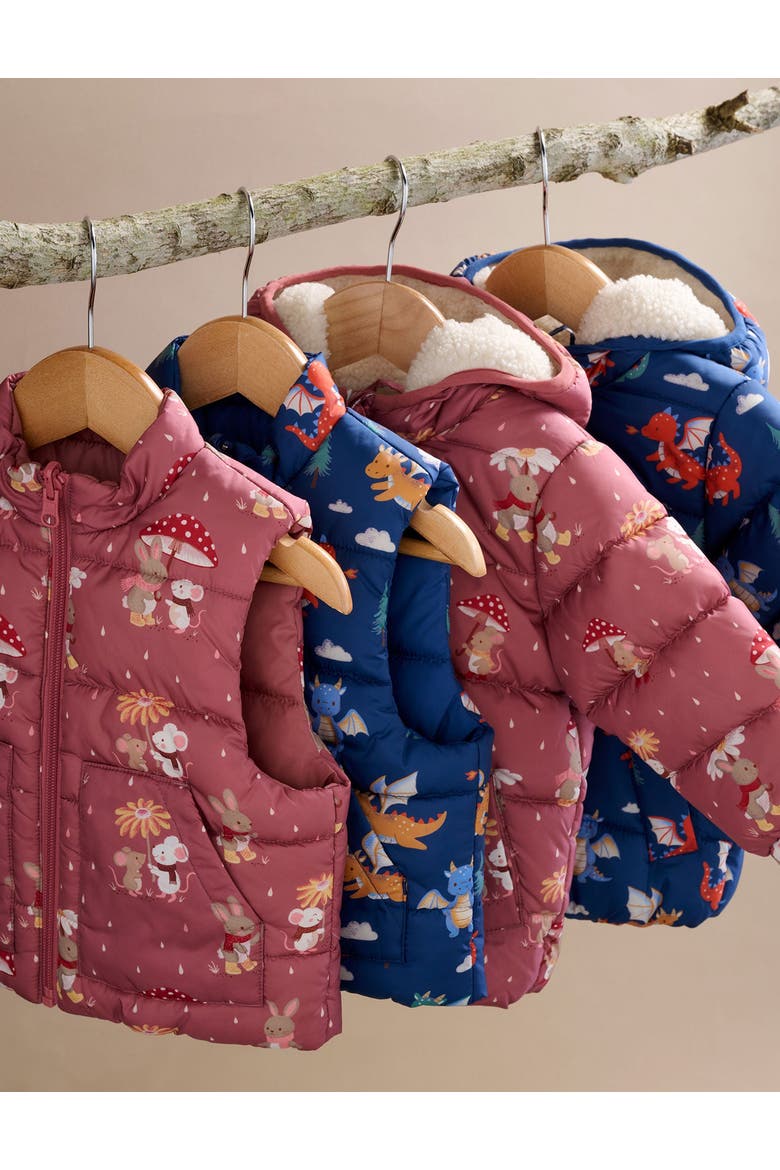 Baby Boy's Shearling Lined Puffer Jacket, Alternate, color, Dragon Print