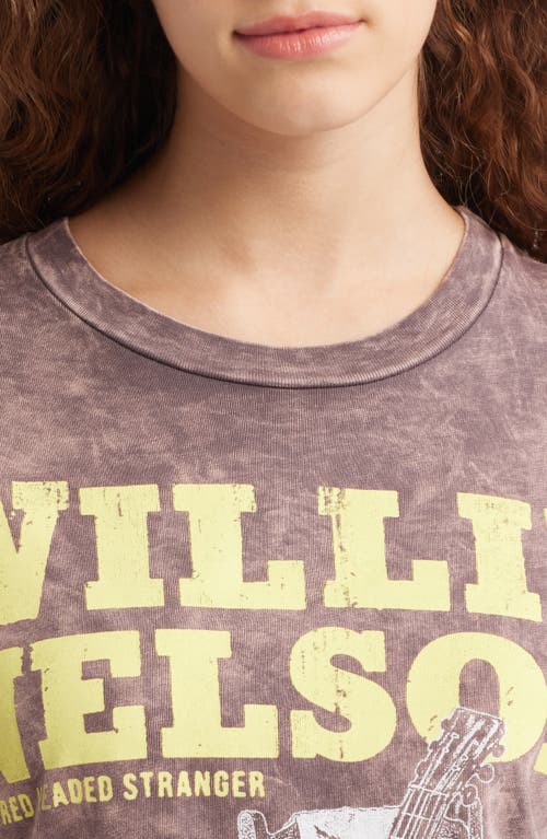 Daydreamer Willie Nelson Red Headed Stranger Cotton Graphic T-shirt In Purple