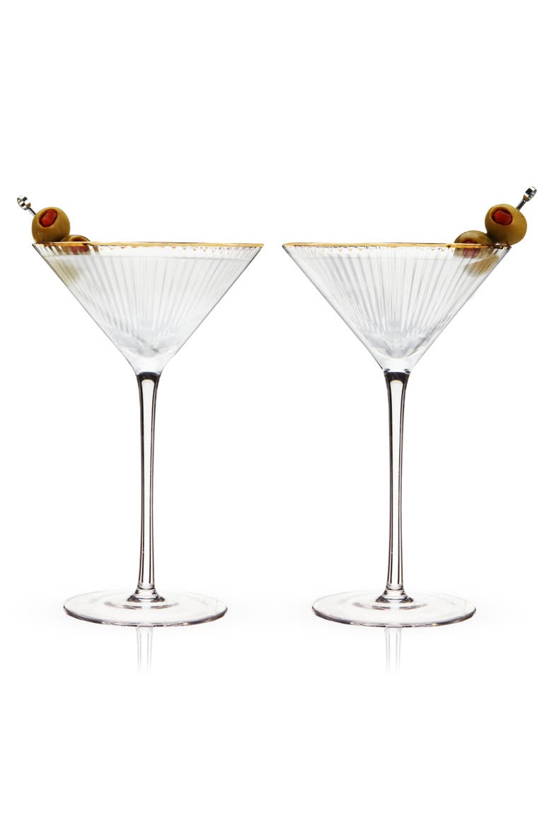Meridian Crystal Martini Glasses Set of 2, Alternate, color, Clear