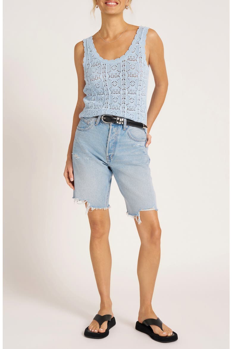 Lior Scoop Neck Crochet Tank, Alternate, color, SKY