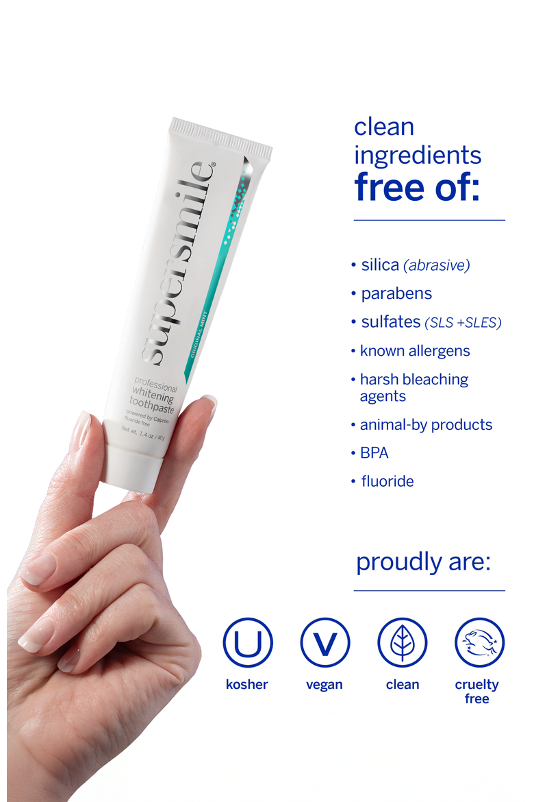 Fluoride Free Professional Whitening Toothpaste - original mint, Alternate, color, White