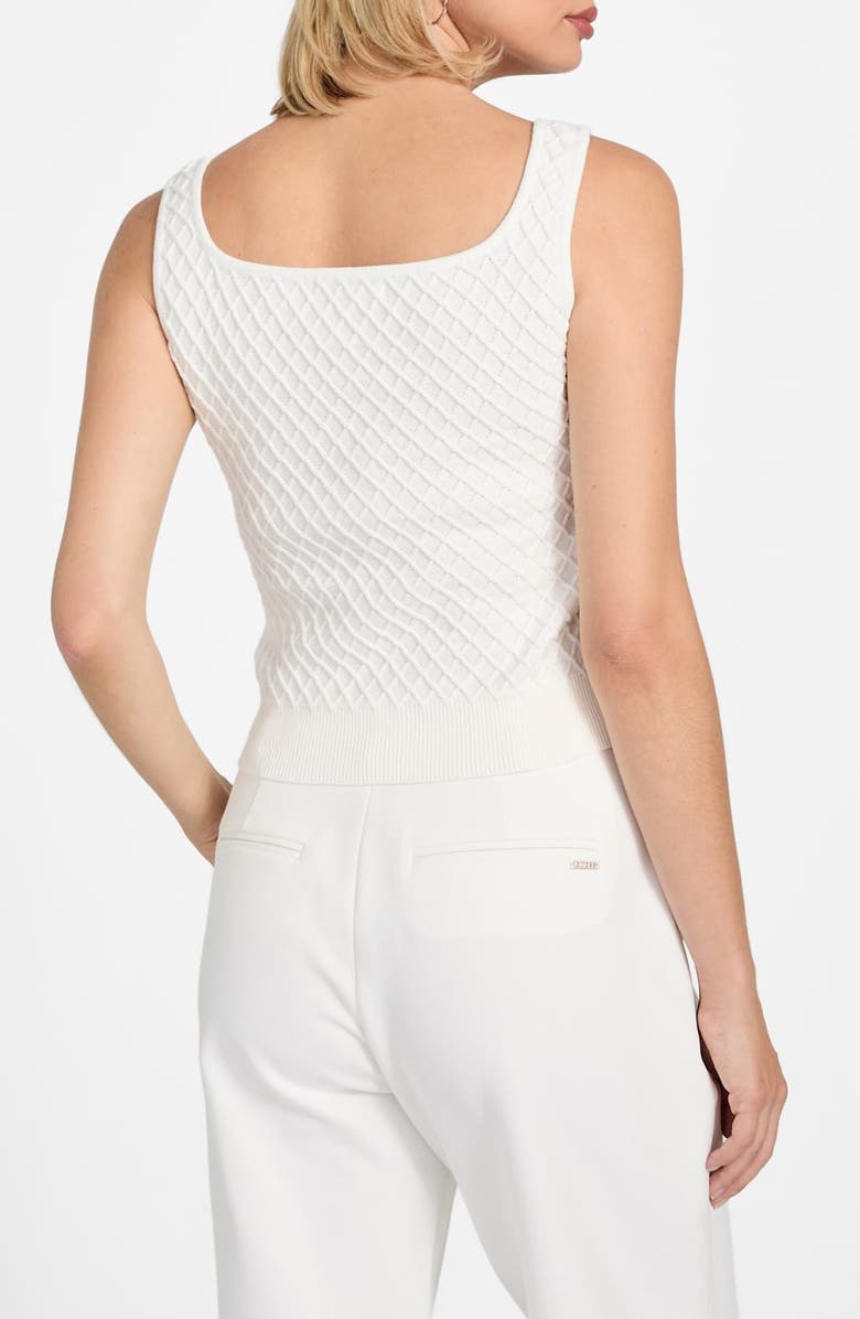 GUESS Lylah Textured Organic Cotton Sweater Tank, Alternate, color, G012-Open