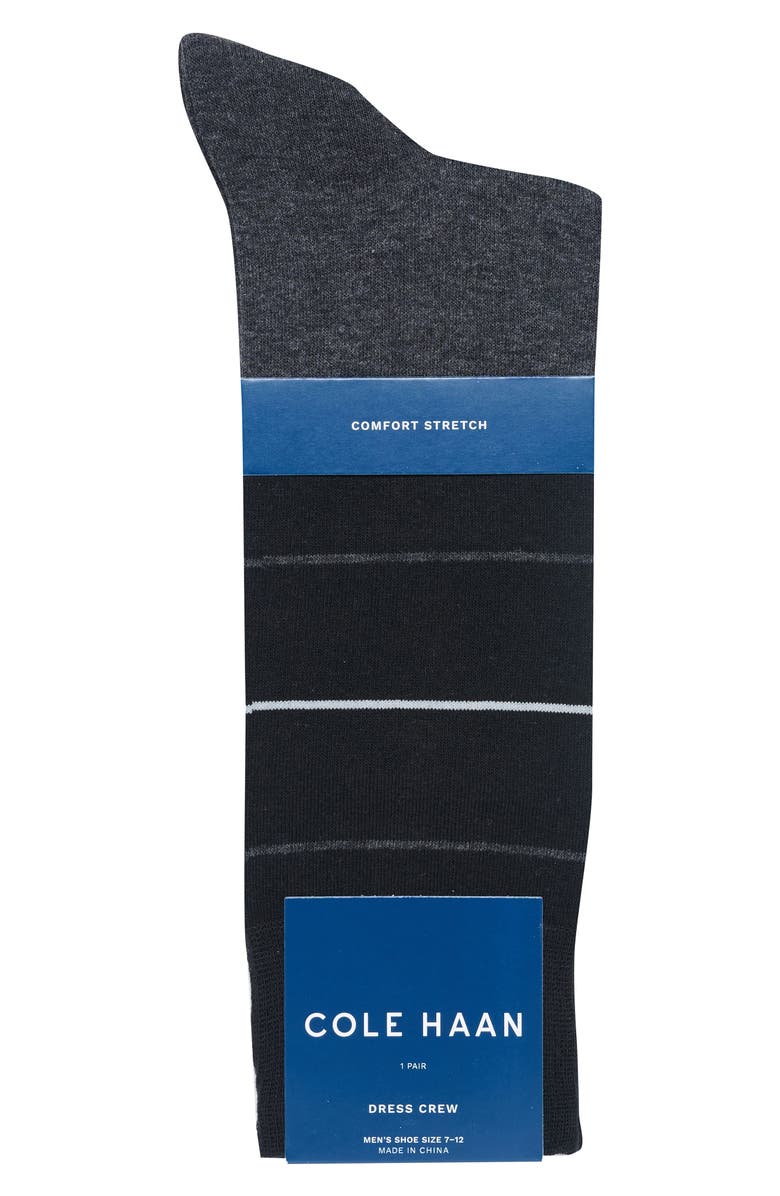 Cole Haan Stripe Dress Socks, Alternate, color, Black/ Grey