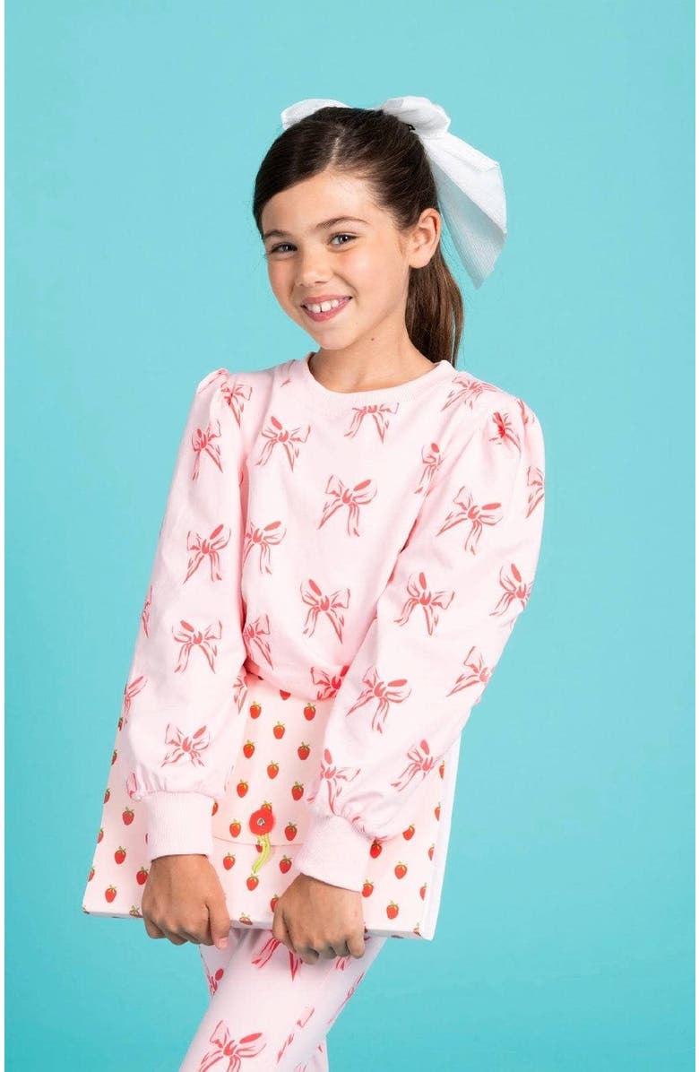 Lola + The Boys Ribbon Puff Sleeve Set, Alternate, color, Pink