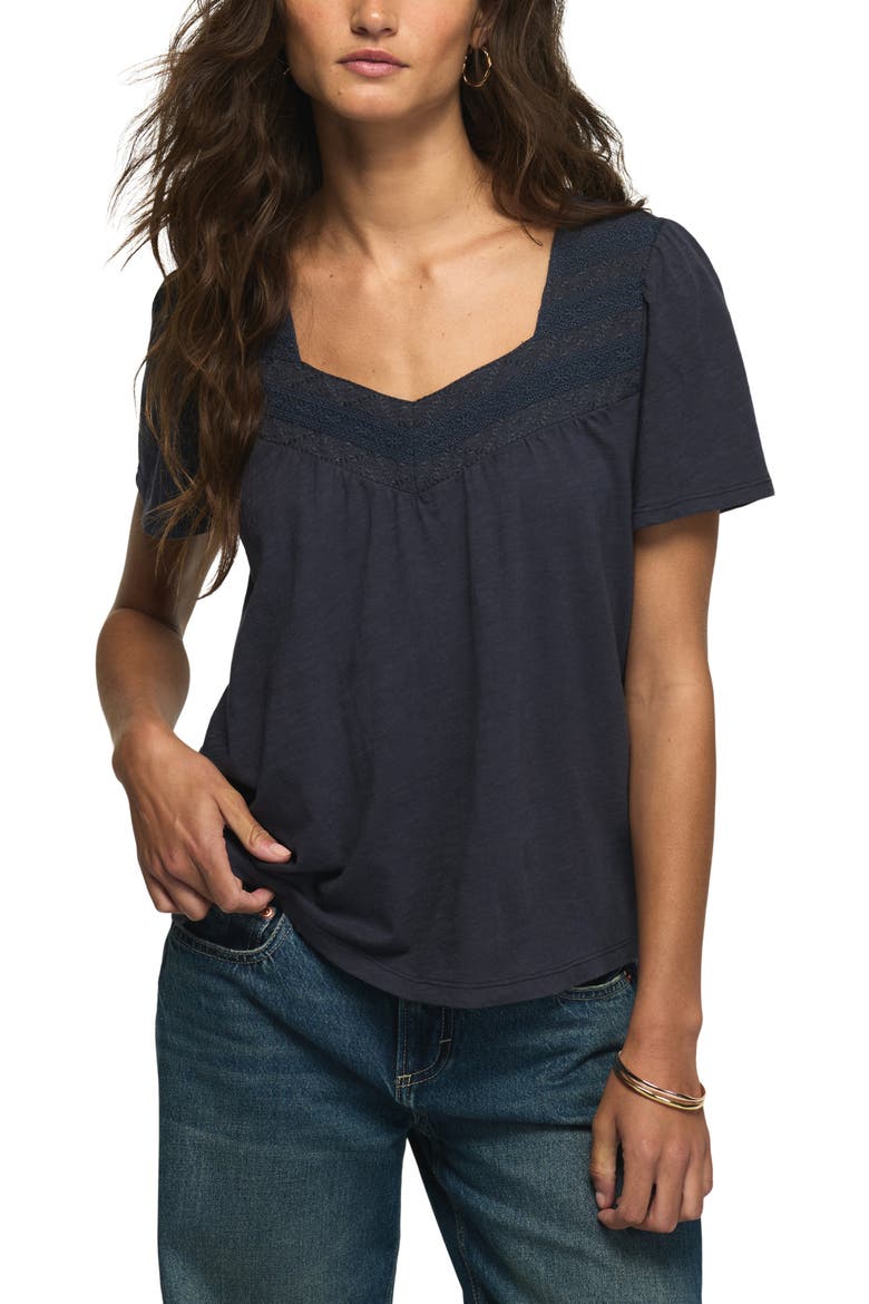 Embroidered Yoke T-Shirt, Main, color, OMBRE BLUE