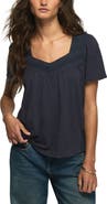 Lucky Brand Embroidered Yoke T-Shirt