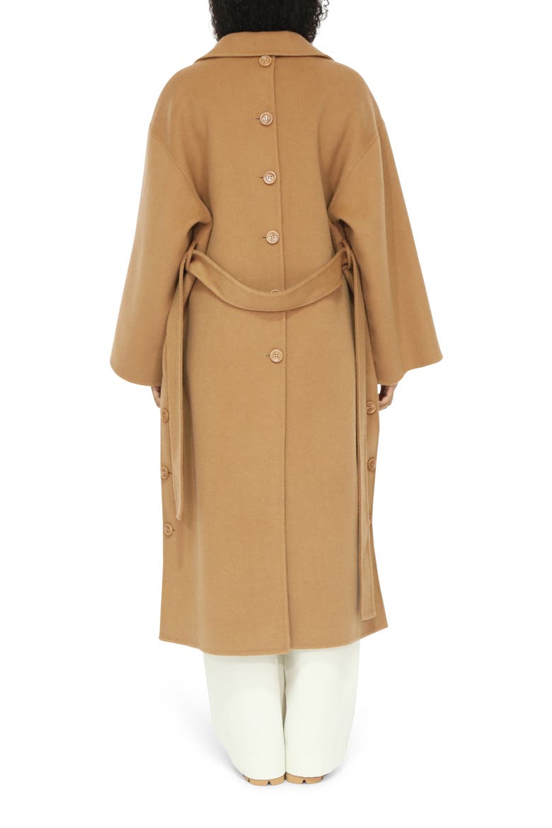 Wide Awake Split Hem Wool Blend Coat, Alternate, color, CAMEL