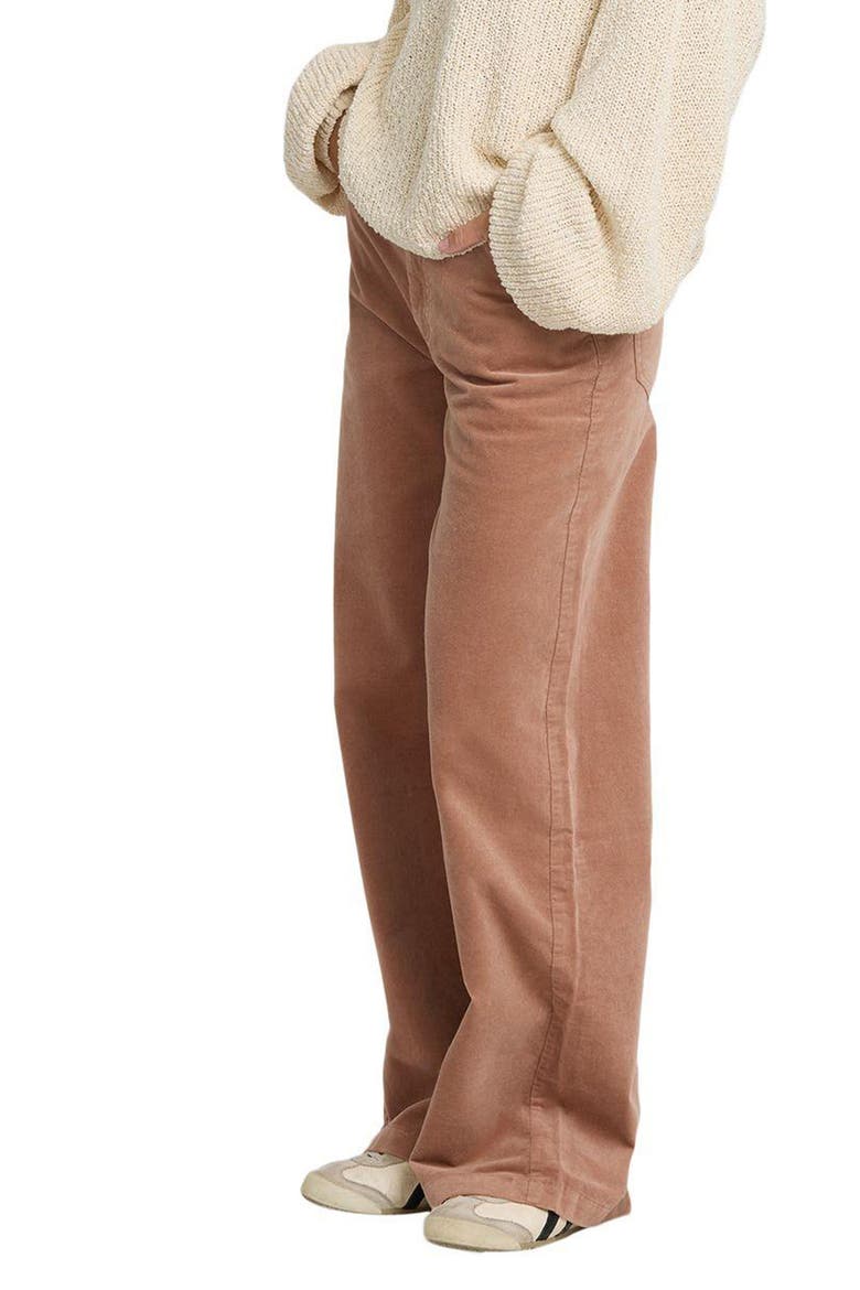 Uncut High Waist Wide Leg Corduroy Pants, Alternate, color, SUGAR ALMOND
