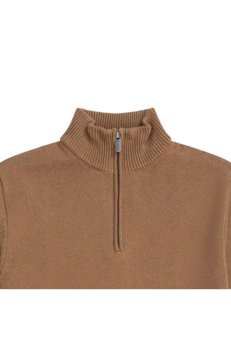 Ribbed Quarter Zip Sweater, Alternate, color, Mustard