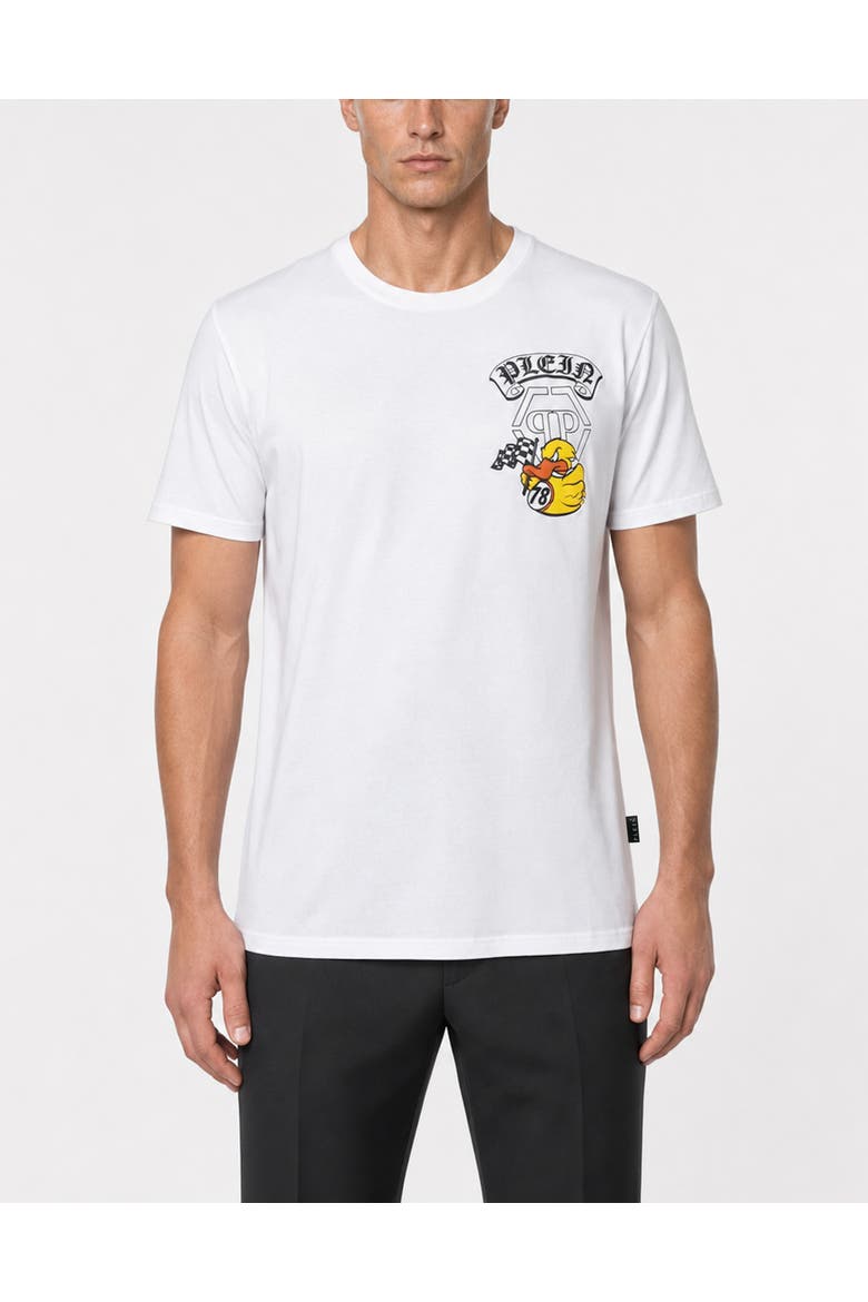 Jersey T-Shirt Plein Gothic Duck Men, Main, color, white