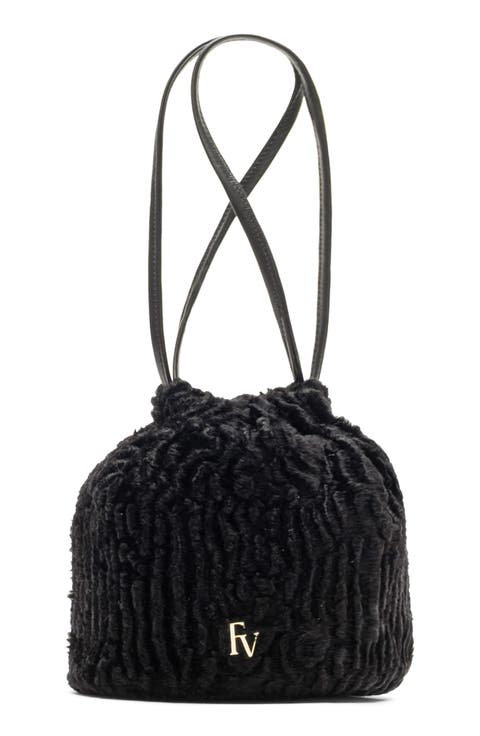 Pouf Faux Fur Bucket Bag