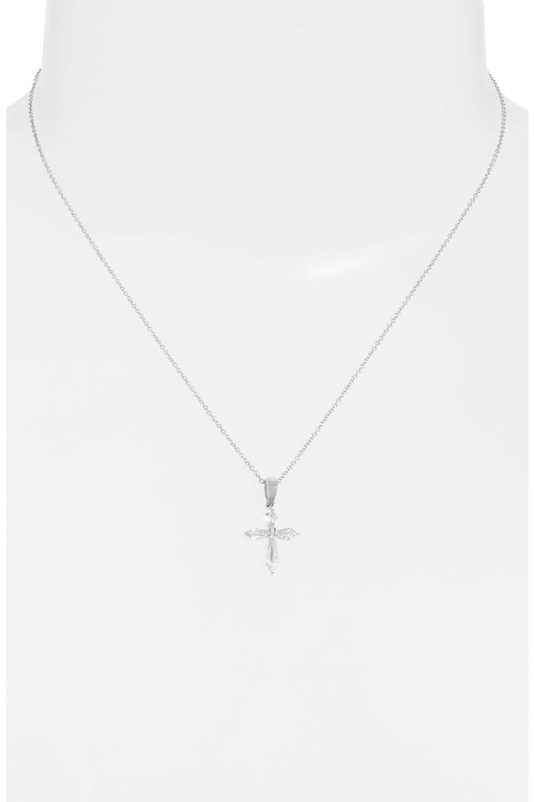 Mika Diamond Cross Pendant Necklace (Nordstrom Exclusive), Alternate, color, DIAMOND/ WHITE GOLD