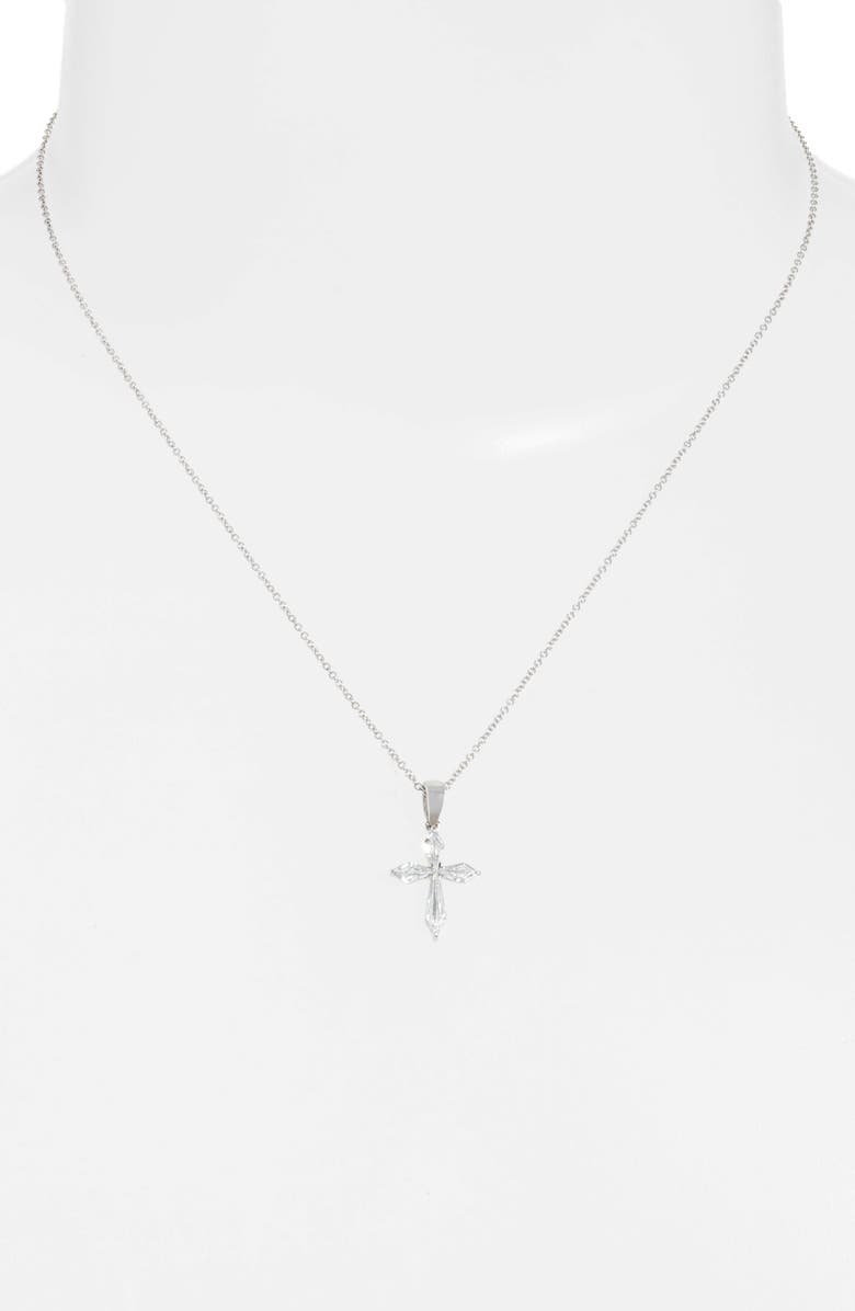 Bony Levy Mika Diamond Cross Pendant Necklace, Alternate, color,