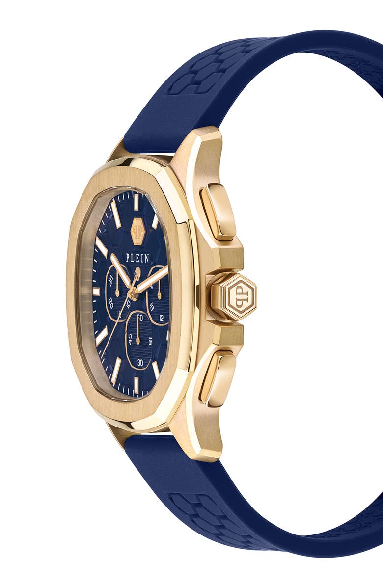 PHILIPP PLEIN Spectre Chronograph Silicone Strap Watch, 44mm, Alternate, color, 