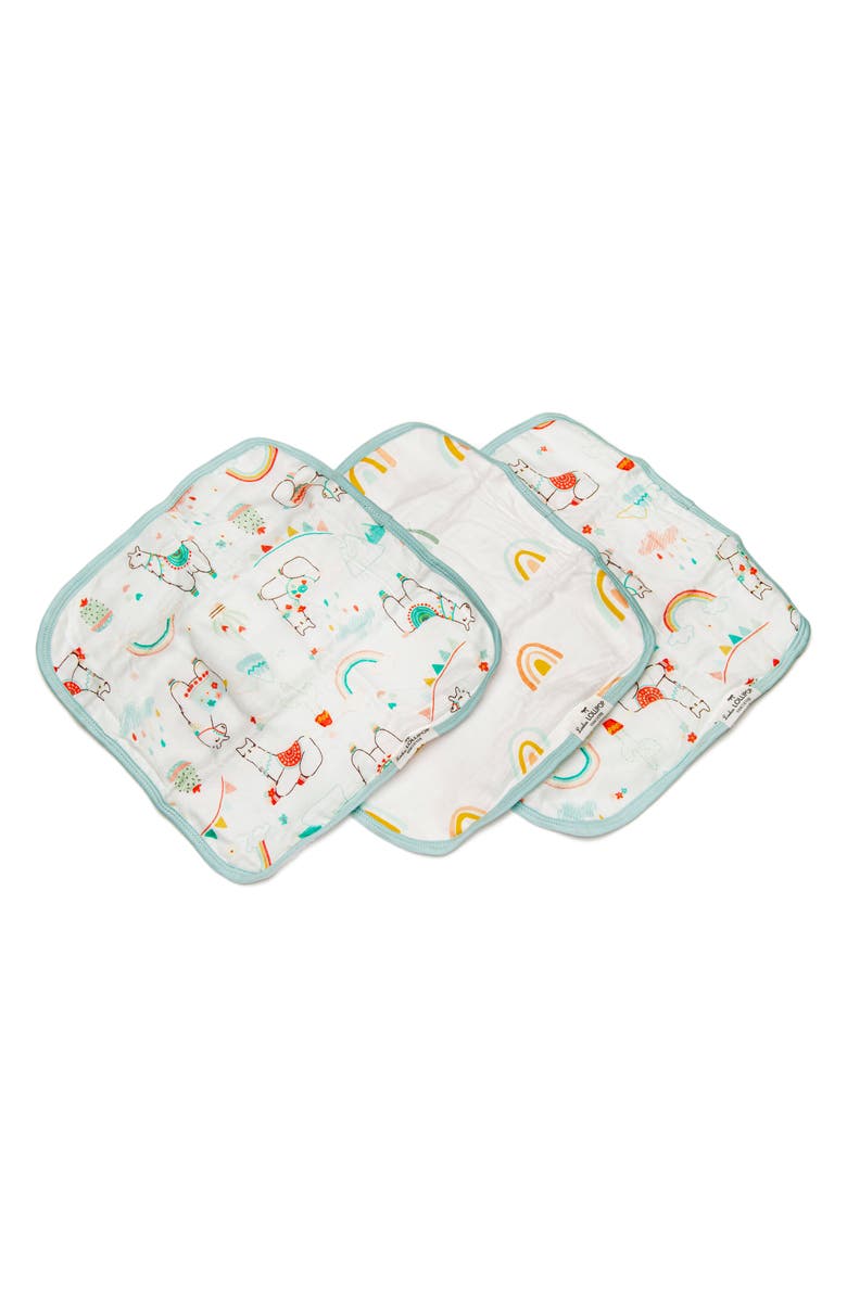 Loulou Lollipop Deluxe Pack of 3 Llama Washcloths, Main, color,