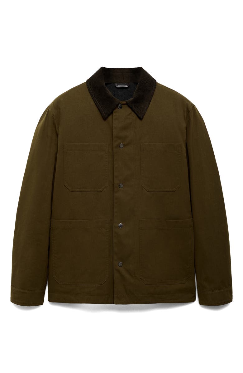MANGO Corduroy Collar Water Repellent Jacket, Main, color, 
