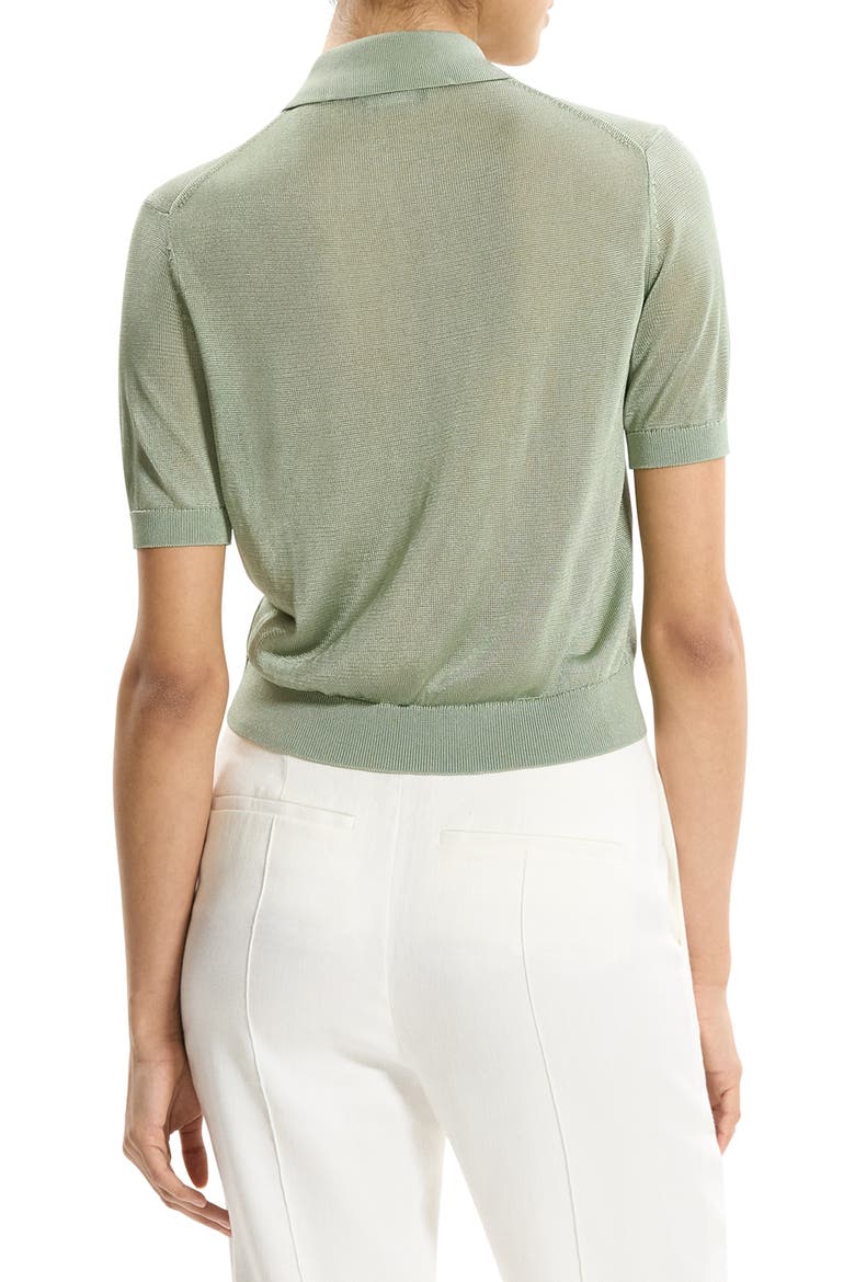 Lustrous Knit Polo Top, Alternate, color, DELICATE GREEN - 2QR