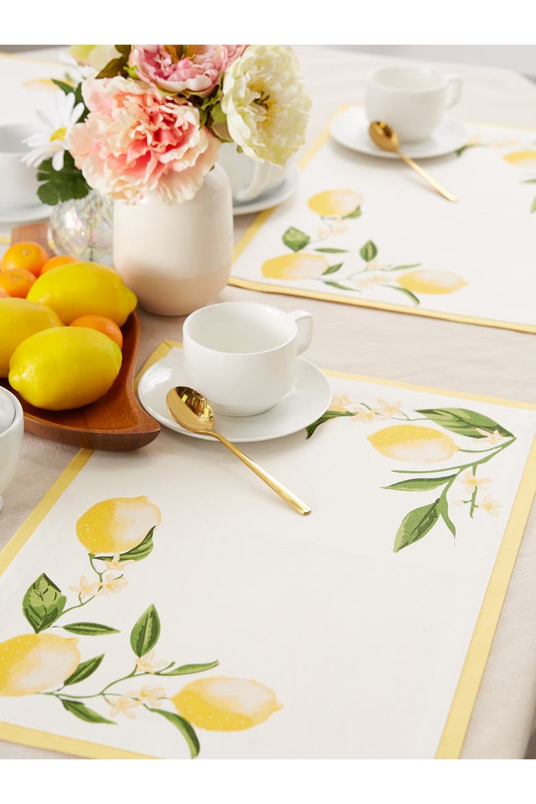 Lemon Bliss Printed Placemat Set/6, Alternate, color, Lemon Bliss