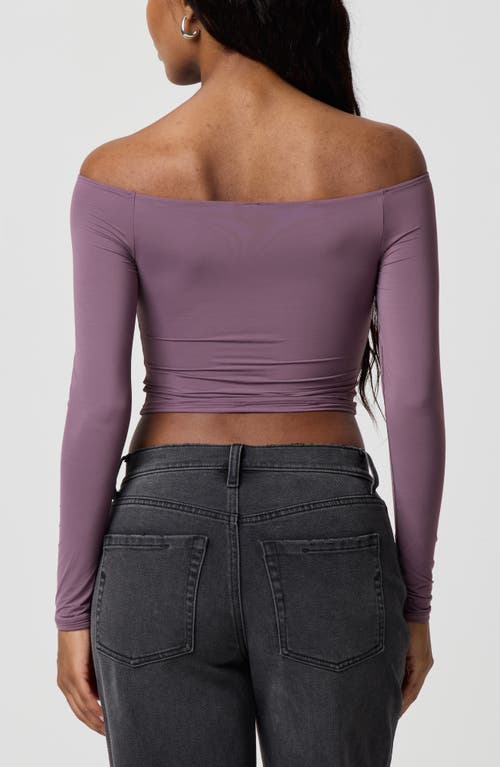 Florence By Mills Off The Shoulder Crop Top In Purple
