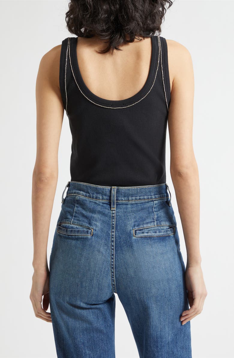 Cinq à Sept Wilma Crystal Embellished Tank, Alternate, color, Black