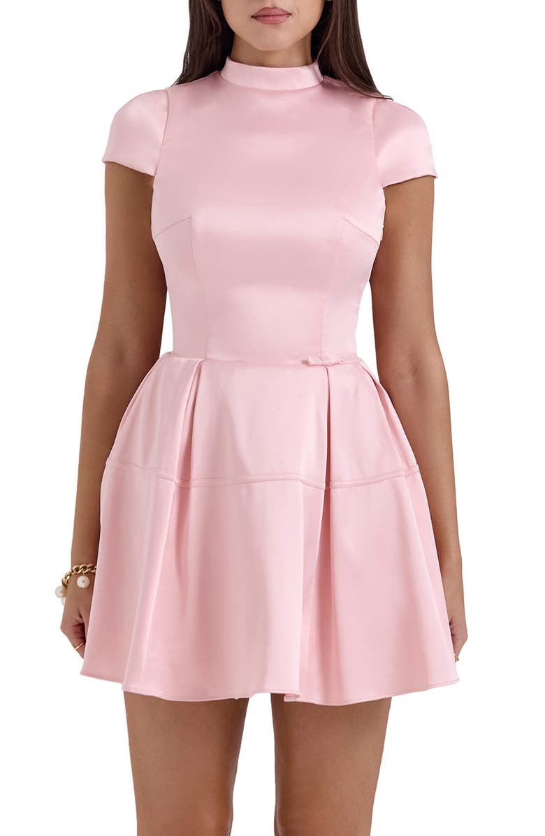 HOUSE OF CB Saida Flare Satin Minidress, Alternate, color, English Rose