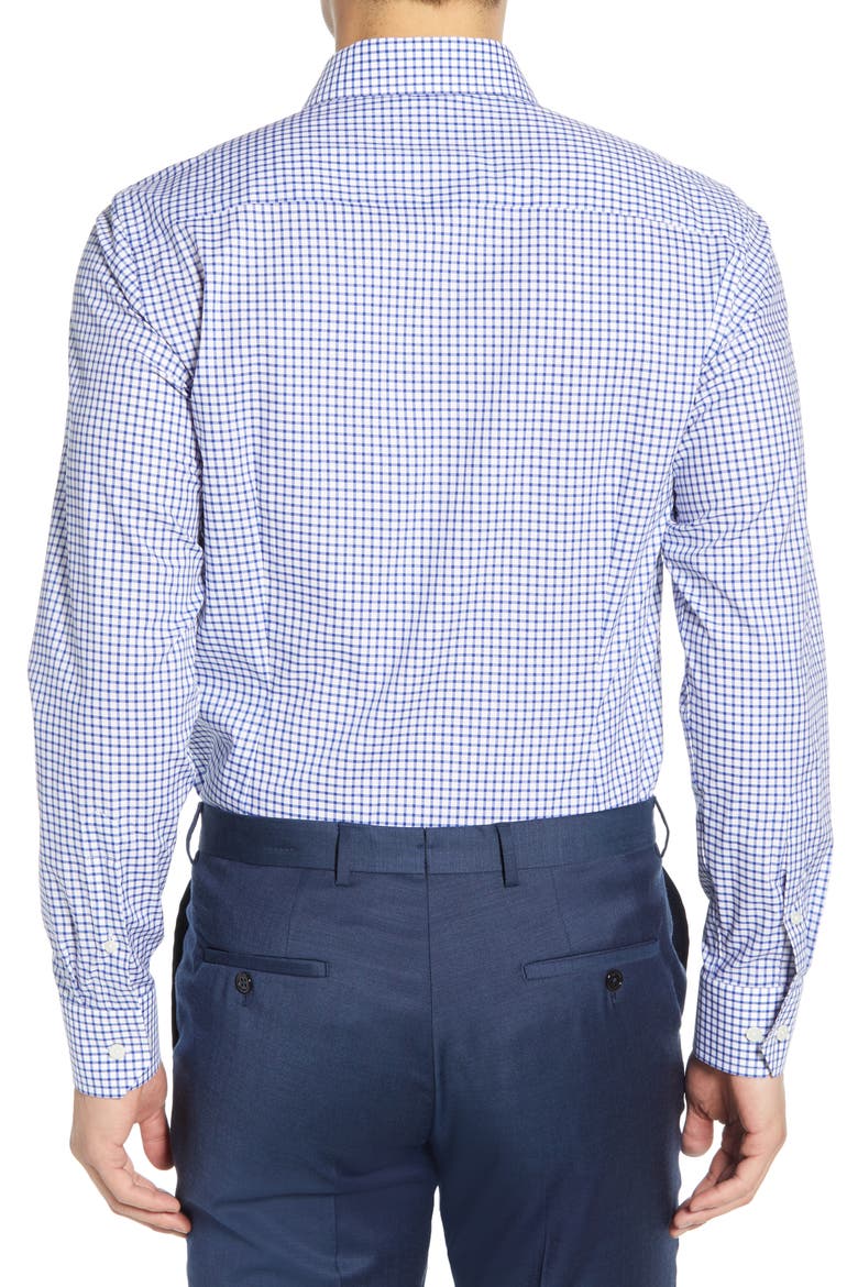 Slim Fit Check Dress Shirt, Alternate, color, NAVY