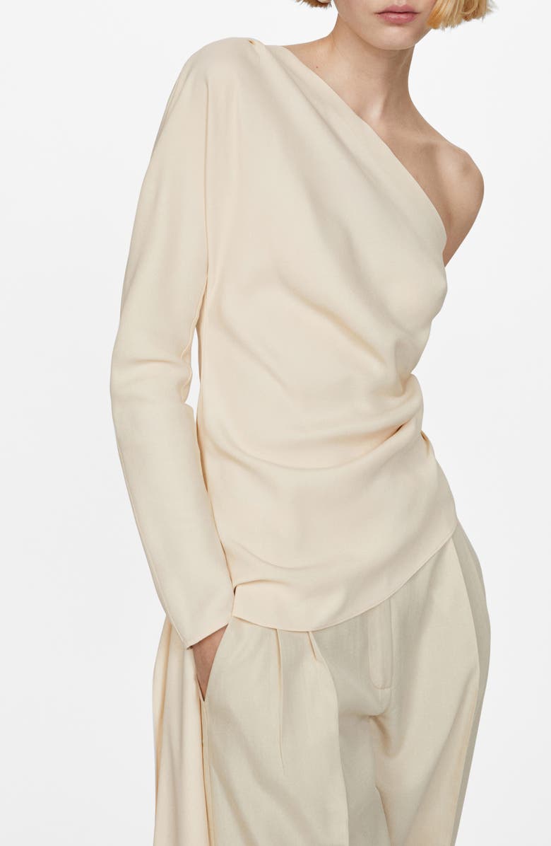 MANGO Ruffle One-Shoulder Top, Main, color,