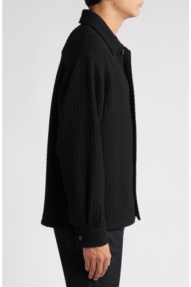Textured Wool Blend Shirt Jacket, Alternate, color, BLACK
