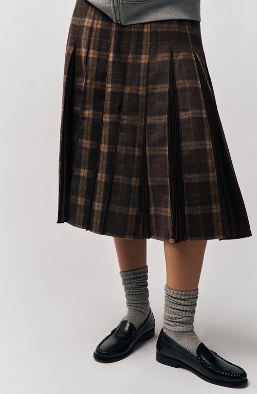 Guizio Gibson Chiffon Pleated Skirt In Black