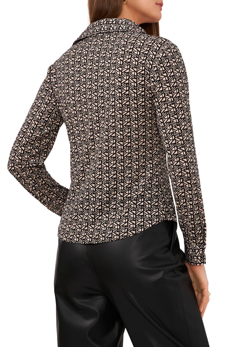Vince Camuto Geo Print Crepe Blouse, Alternate, color,