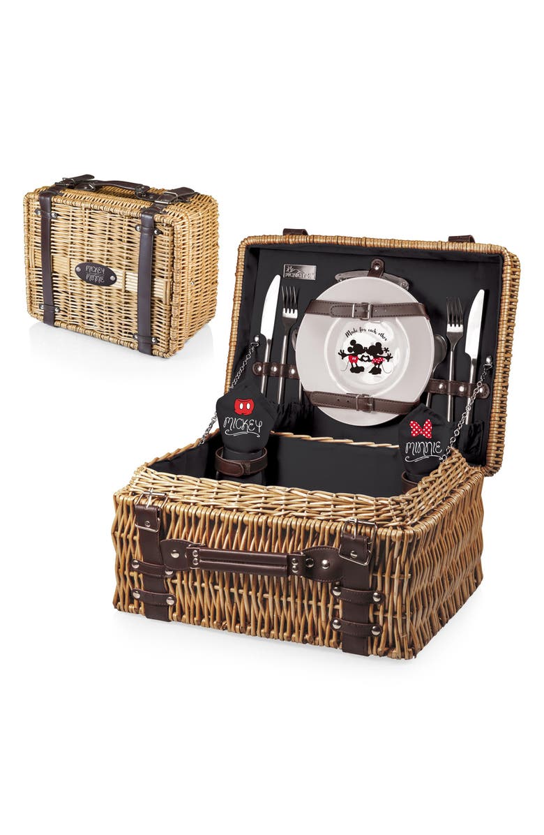 Picnic Time Disney - Mickey & Minnie Mouse Champion Wicker Picnic Basket, Alternate, color, 