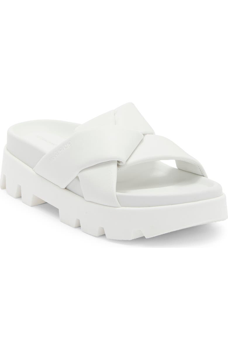 FERRAGAMO Air Lug Slide Sandal, Main, color, White
