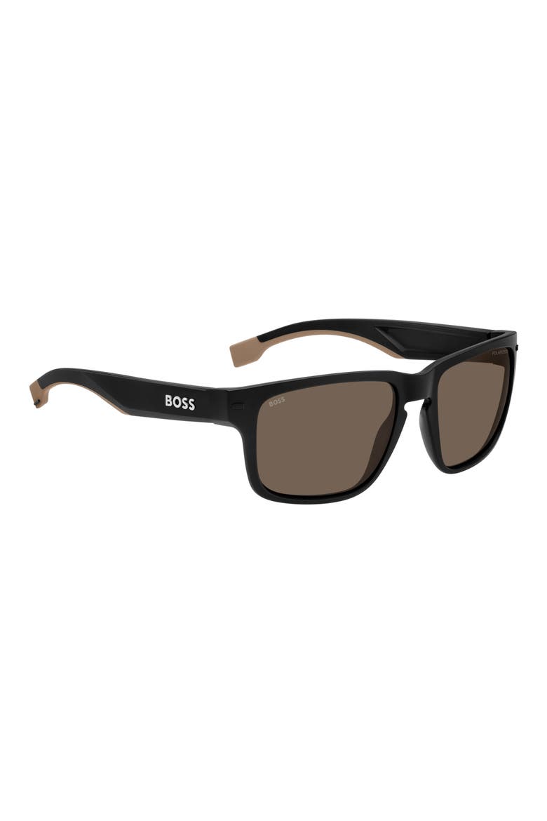 1497/S Polarized Rectangular Sunglasses, Alternate, color, MATTE BLACK BEIGE
