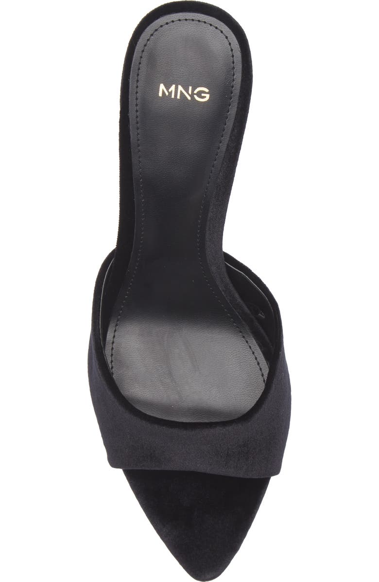MANGO Velvet Slide Sandal, Alternate, color, Black