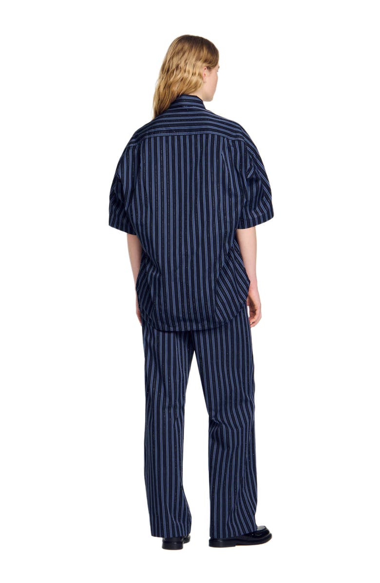 SANDRO Rhinestone tie shirt, Alternate, color, 