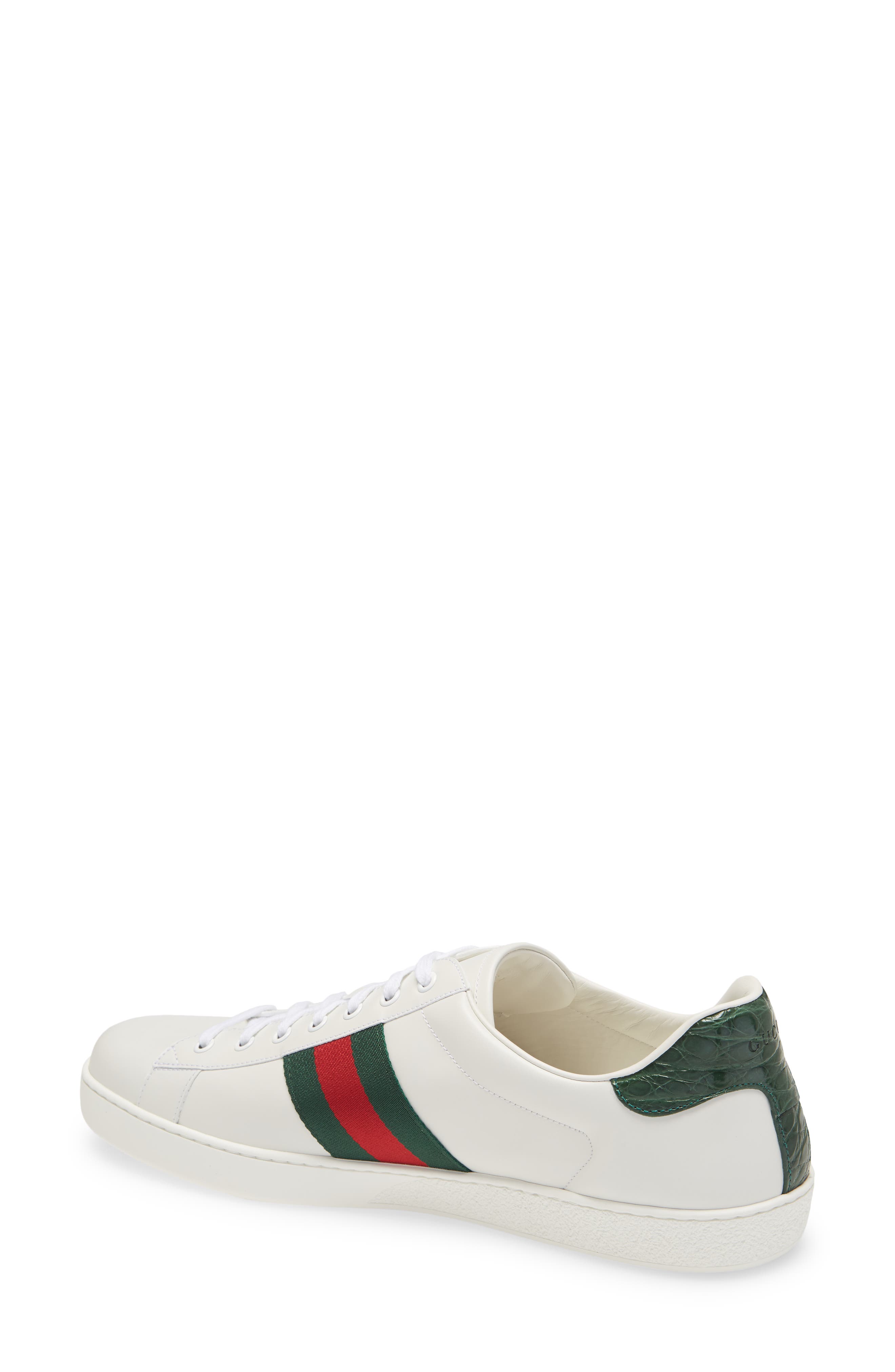 Gucci New Ace Sneaker, Alternate, color, White Leather