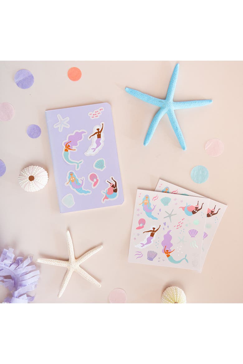 Mermaid Party Favor Set - Pack of 2 Tattoos and 4 Sticker Sheets, Alternate, color, Assorted Pre-Pack