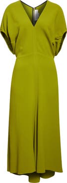 オールインワン・サロペット Victoria Beckham V-Neck Blouson Midi Dress Victoria Beckham V-Neck Blouson Midi Dress | THE LIST