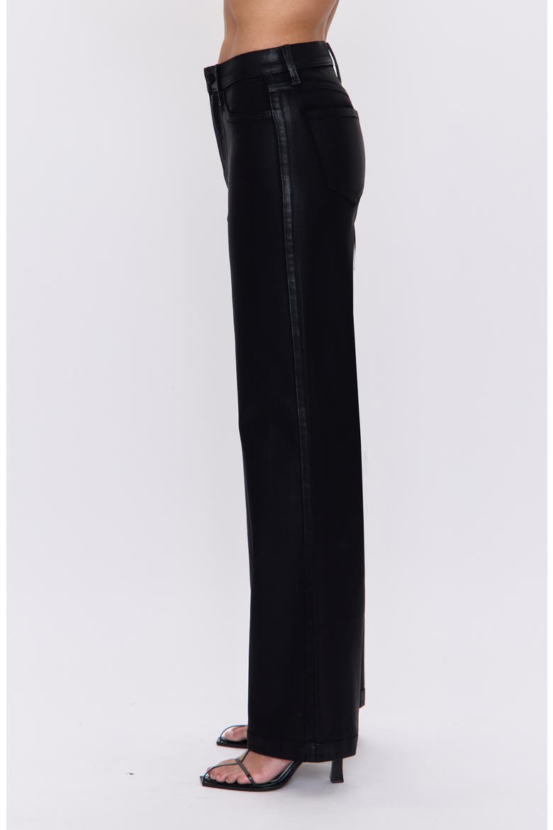 Lana Wide Leg Jeans, Alternate, color, COATED NOIR