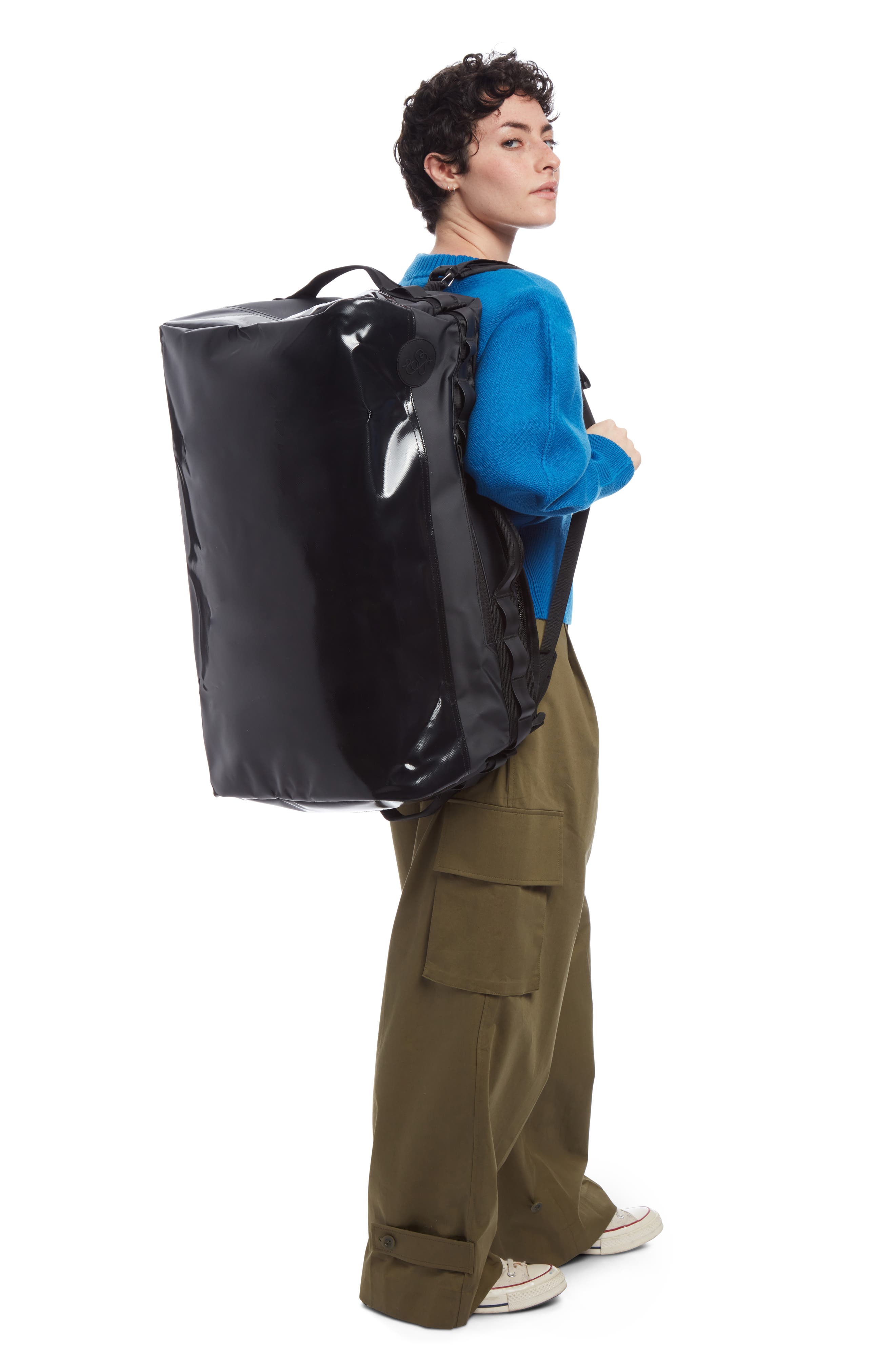 Baboon to the Moon Primary Water Resistant PVC Big Go Bag, Alternate, color, Black