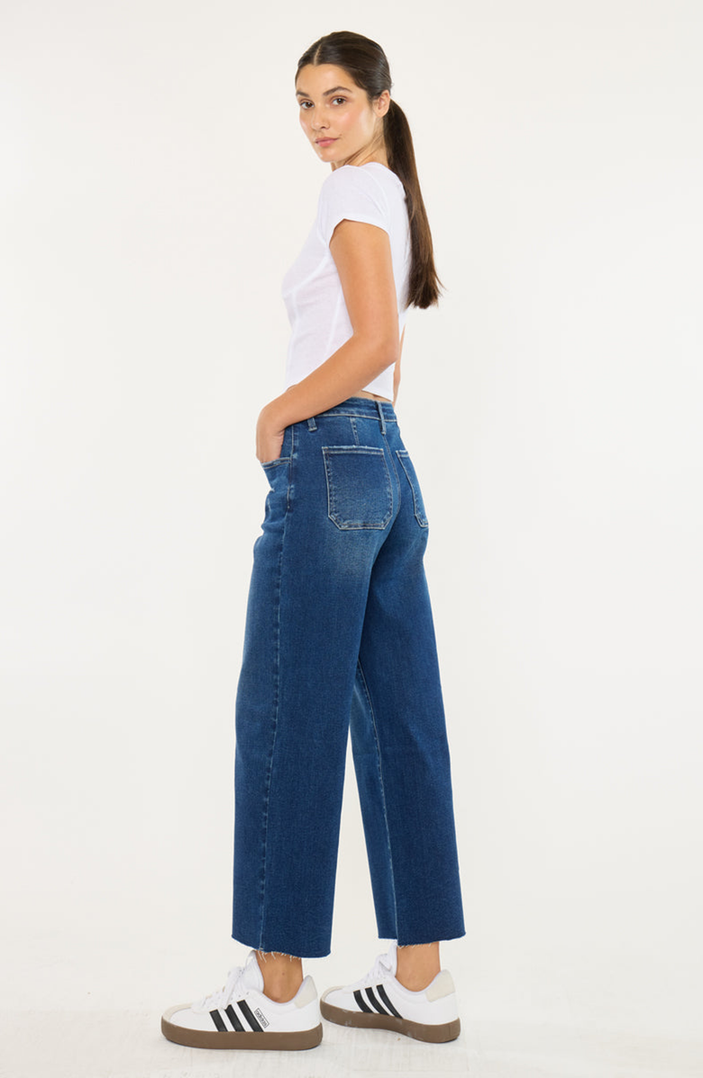 KanCan Tory Essentials High Rise Crop Wide Leg Jeans, Alternate, color, Dark Wash